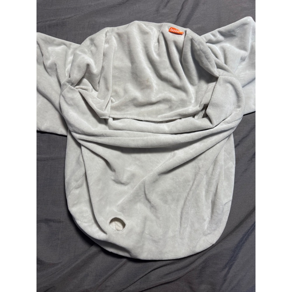 Boon Puff In-Sink Baby Bather Grey Plush Cushioned Infant Bath Seat